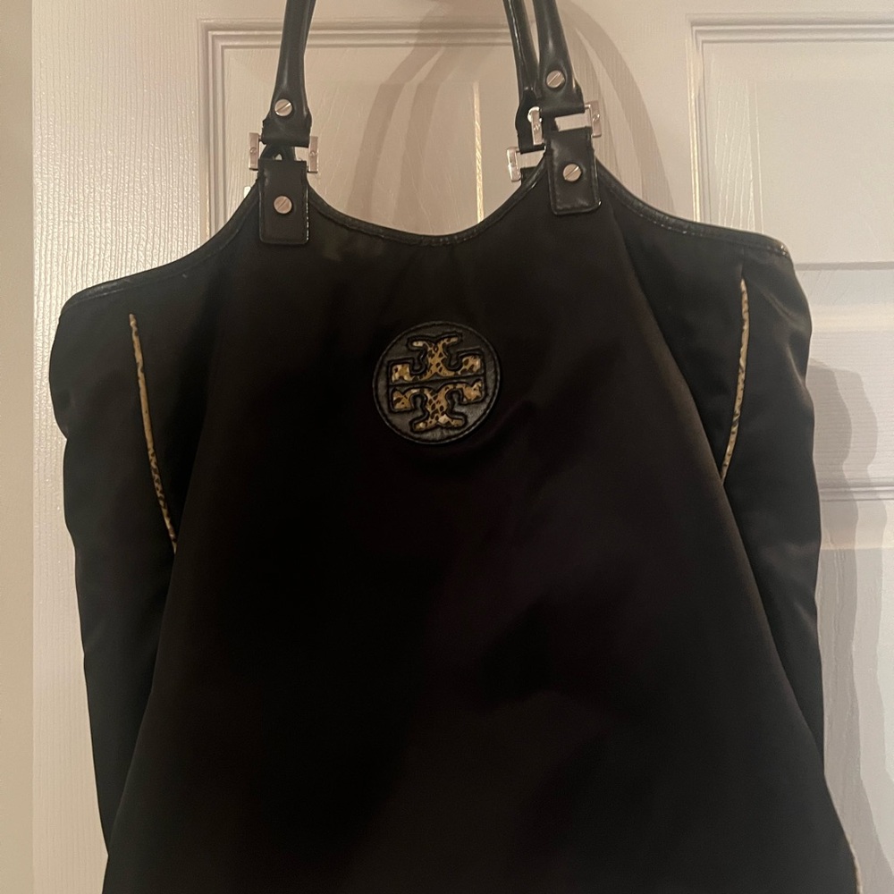 Tory Burch Black and Gold Tote Bag